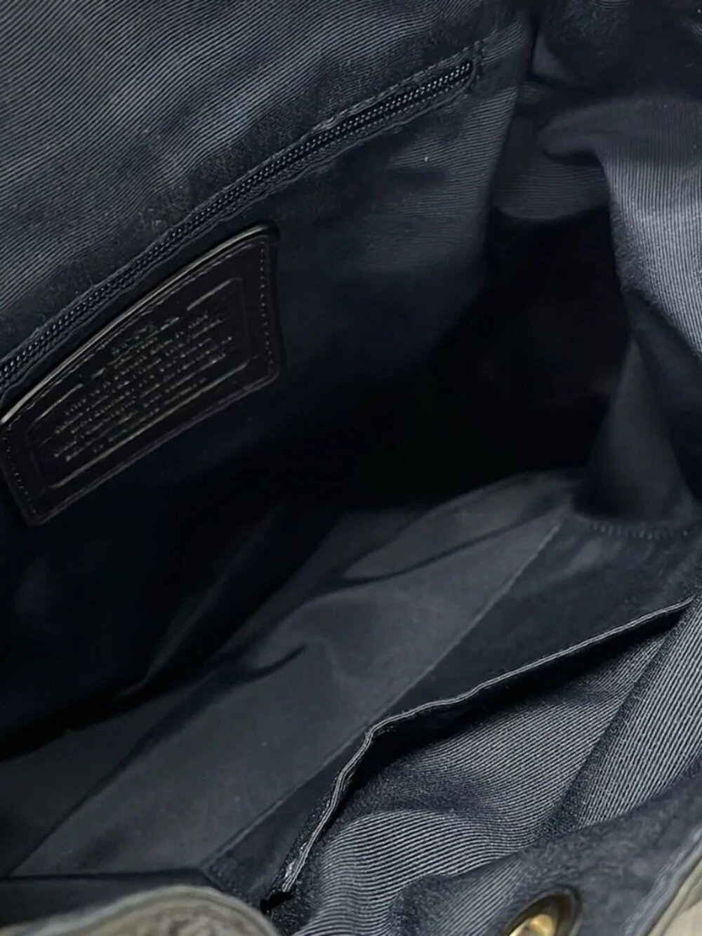 COACH F37621 Dark Navy Leather Backpack - Picture 7 of 15